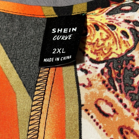 Shein Curve Orange and Black Dress with Animal Print, NWOT’s, Size 2X - Picture 2 of 7